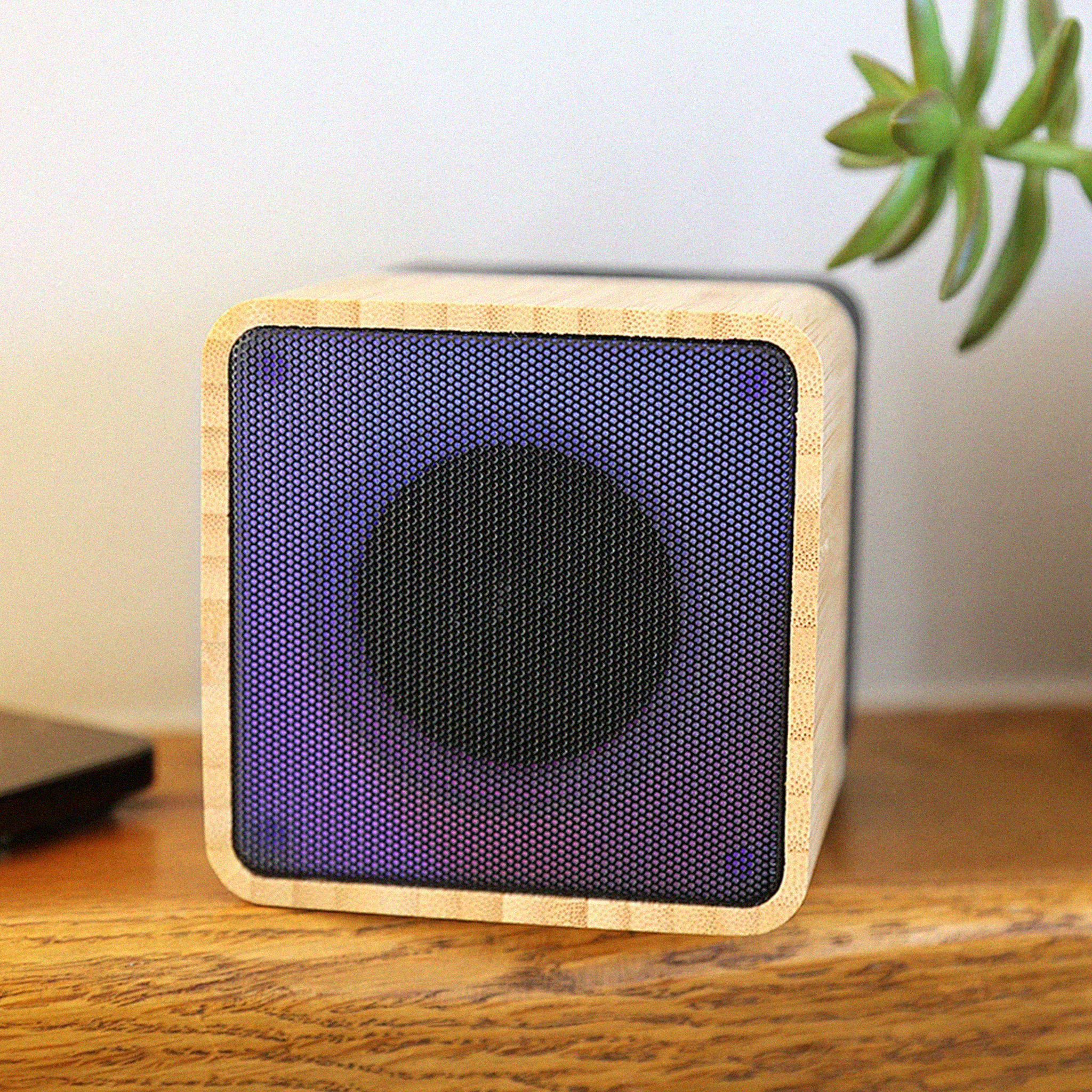 Bamboo Portable Speaker with LED Lights (PS06)